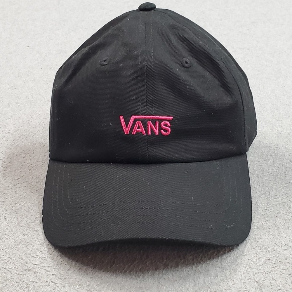 Vans Men Baseball Cap OS Black Strapback Roses Thorn Flowers NWT